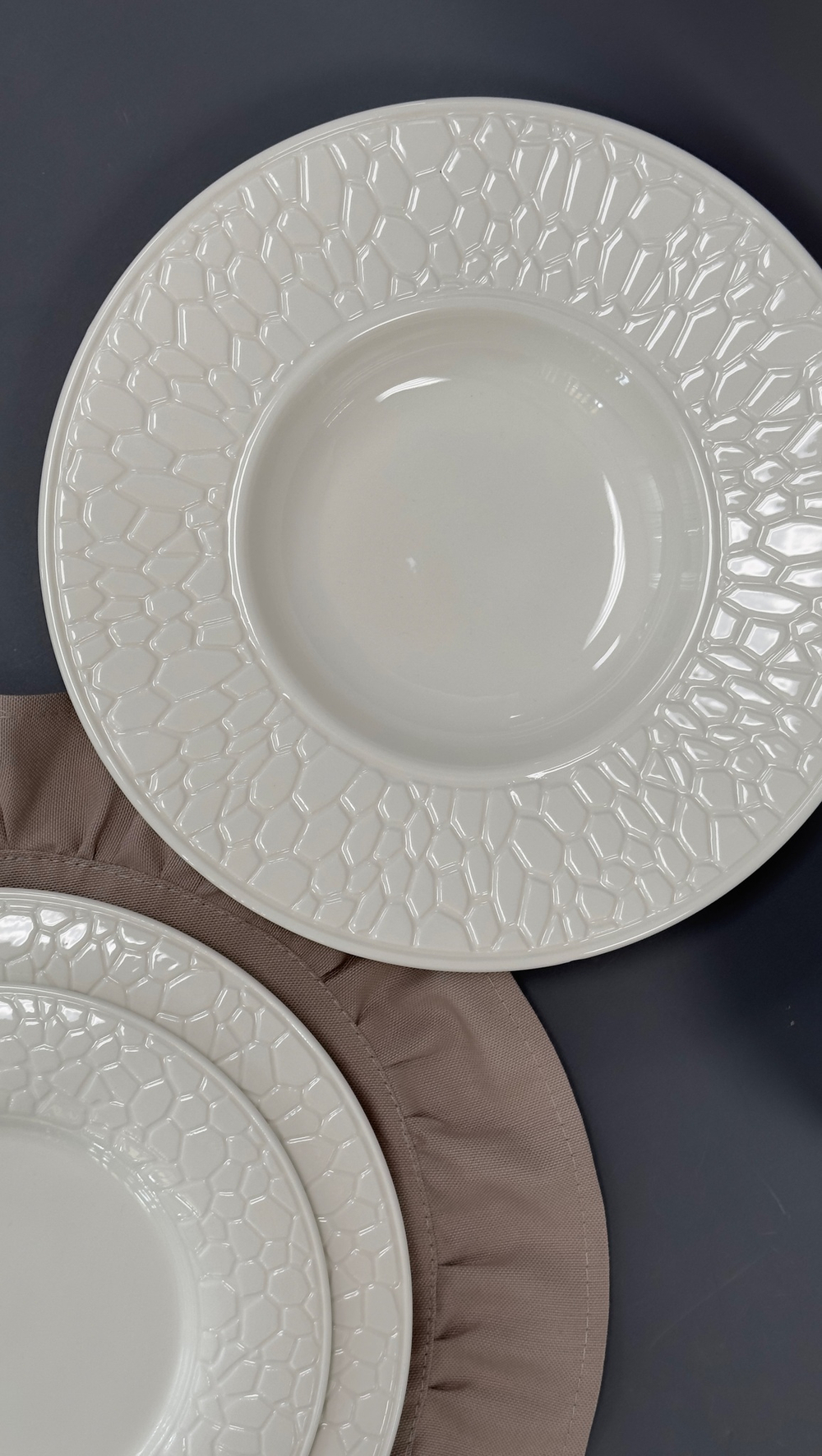 Тарелка для пасты Magistro Rodos, 250 мл, d=25.4 см, фарфор, белая