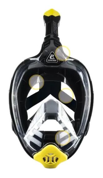 Полнолицевая маска Cressi Bali черный/желтый