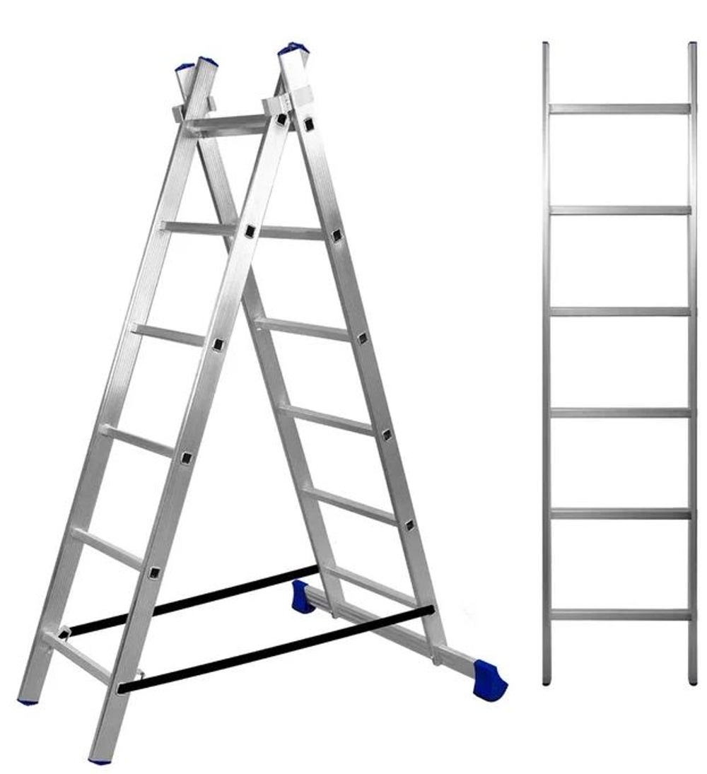 Лестница алюмин.  3секц*  6ступеней (1,73м-2,59м-3,41м) / МОНТАЖНИК