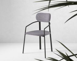 Стул Ror, Round, рогожка, черный/серый