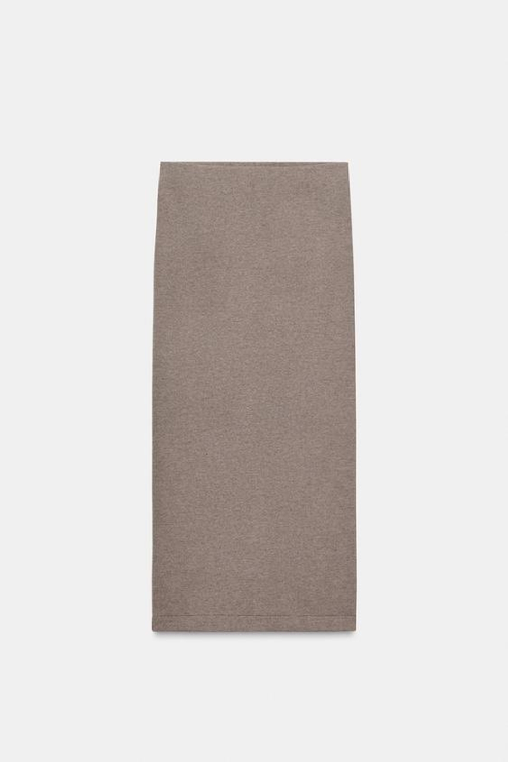 ZARA ЮБКА МИДИ ИЗ МЯГКОЙ ТКАНИ, КОРИЧНЕВЫЙ МЕЛАНЖ