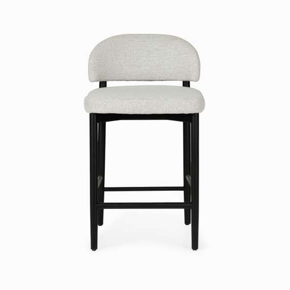 Полубарный стул Jeff, серая ткань, черные ножки