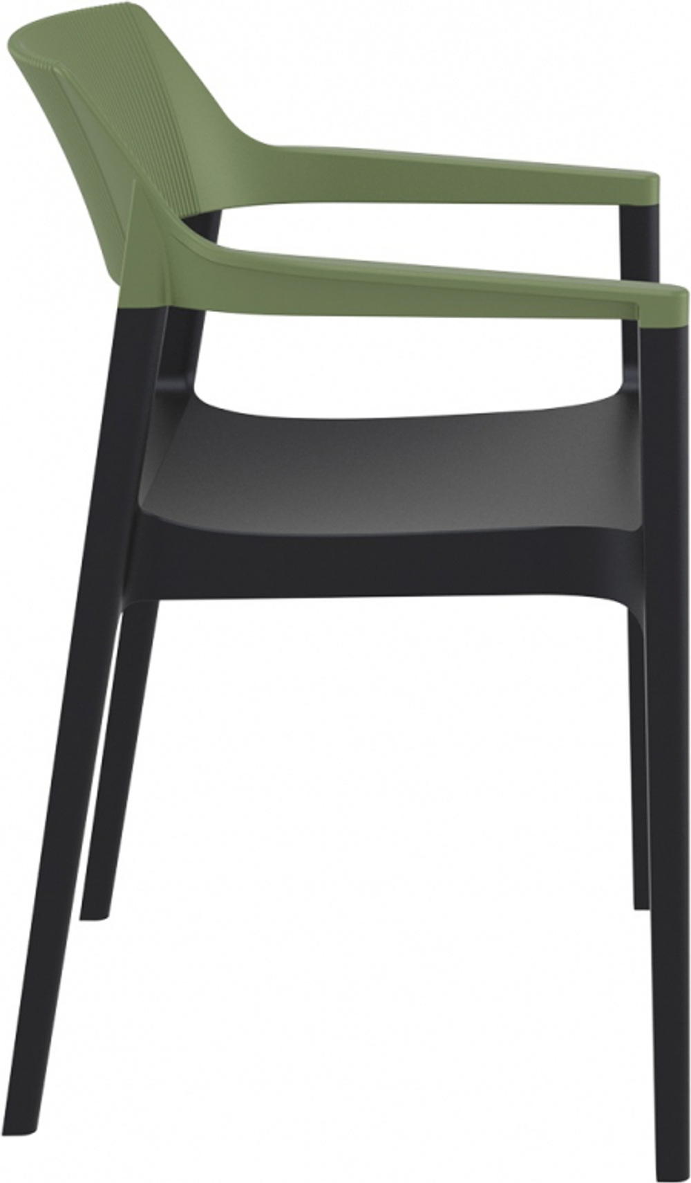 Кресло пластиковое Siesta Contract Tulum, черный, оливковый
