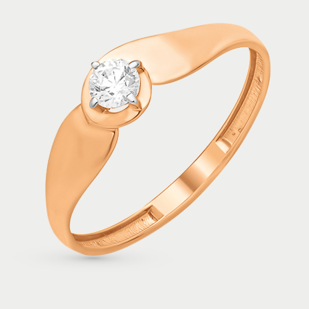 Кольцо из розового золота 585 пробы с фианитами для женщин (арт. К13211553)