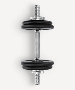 Гриф гантельный BB-107 d=25 мм, металлический, хромированный, 35 см