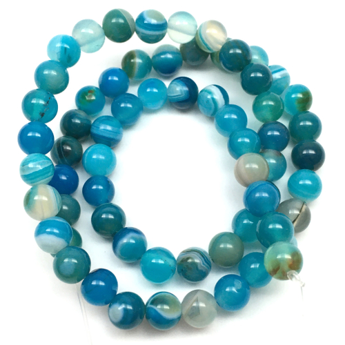 Агат голубой 6 мм, бусины (нить)