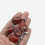 Подвеска-капля из натуральной красной яшмы, 16*24мм