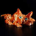 Подвижный рыжий кот Сфинкс, игрушка антистресс