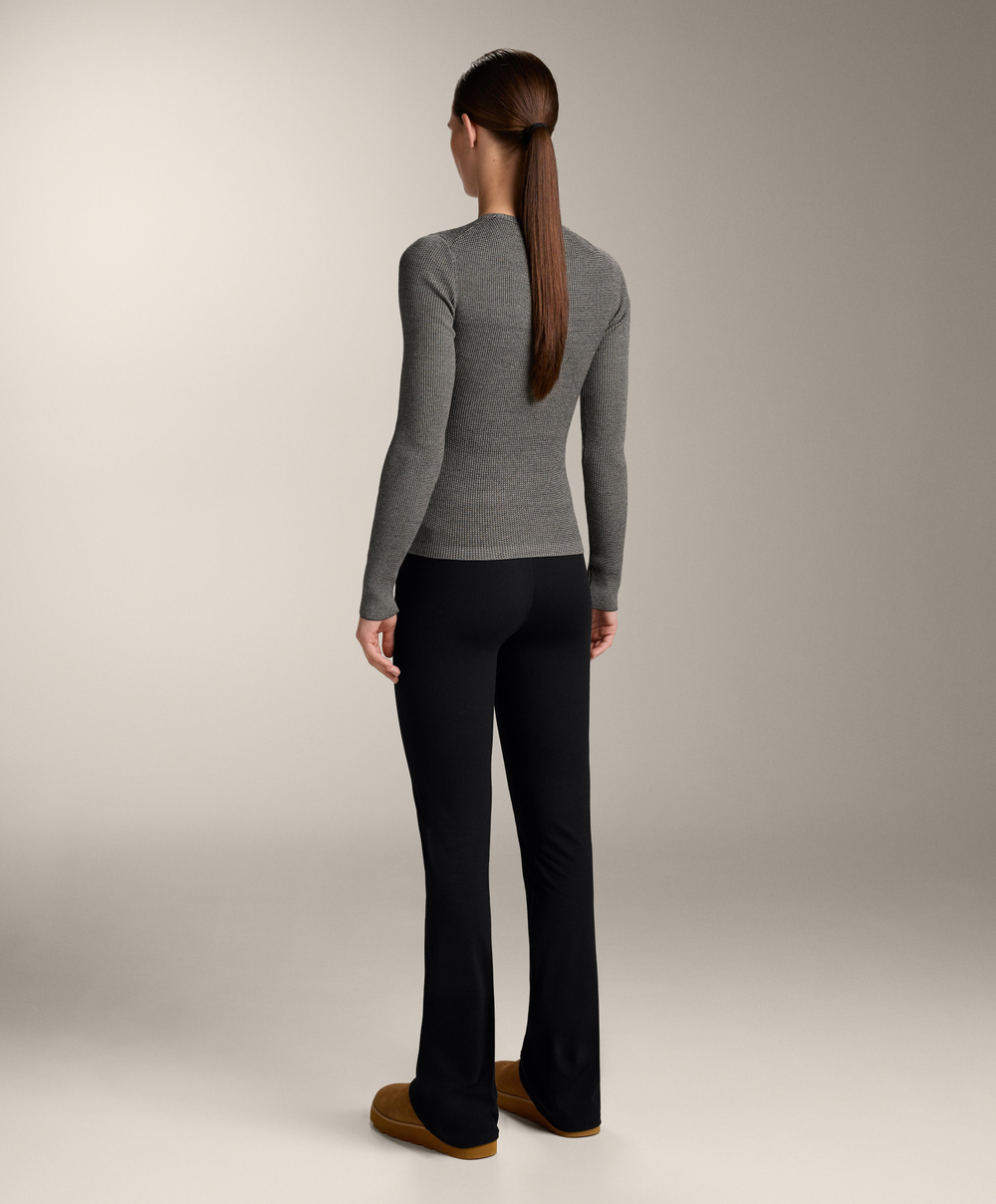 Oysho Футболка Base layer из трикотажа с рельефным узором, черный