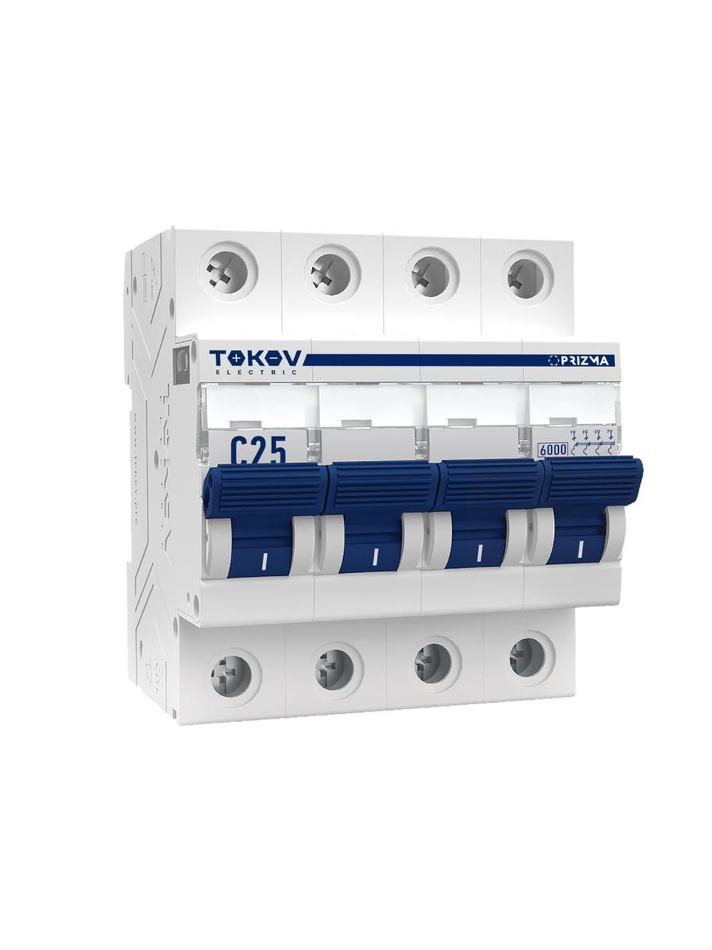 Выключатель автоматический модульный 4п C 25А 6кА PRIZMA TOKOV ELECTRIC TKE-PZ60-MCBI-4-25-C