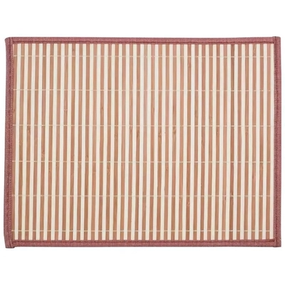 Салфетка сервировочная из бамбука BM-06, цвет: бело-коричневый, подложка (комплект 12 шт)