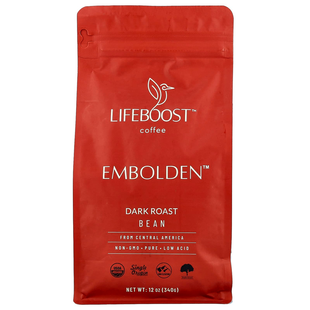Lifeboost, Coffee, Embolden ™, зерна, темная обжарка, 340 г (12 унций)