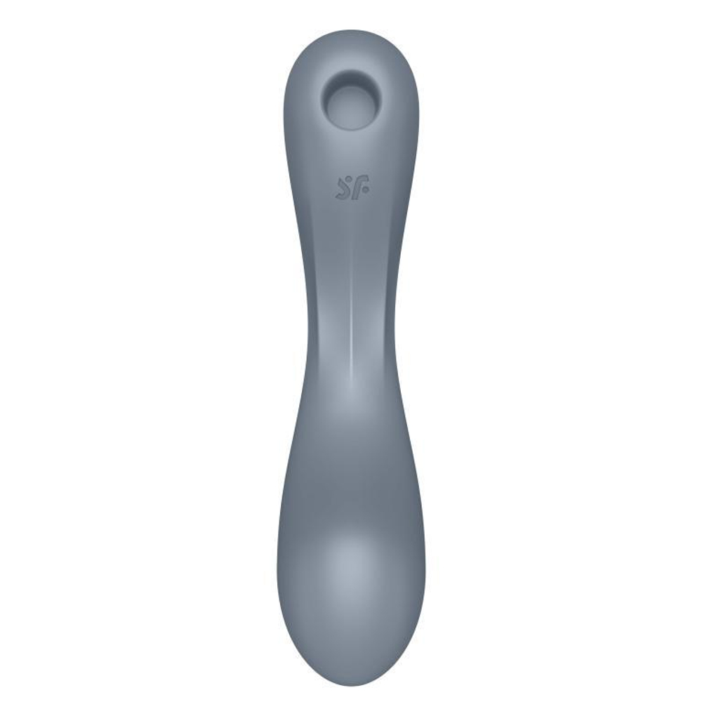 Серый вибромассажер с вакуумной стимуляцией Curvy Trinity 1