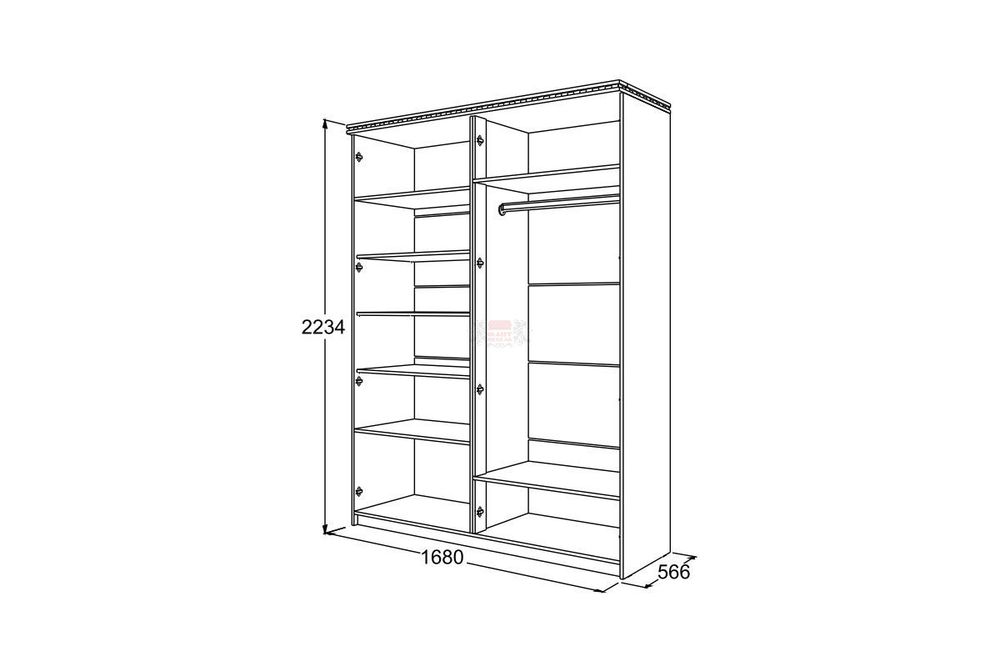 Ольга-13 Шкаф 4-х ств.для белья и одежды