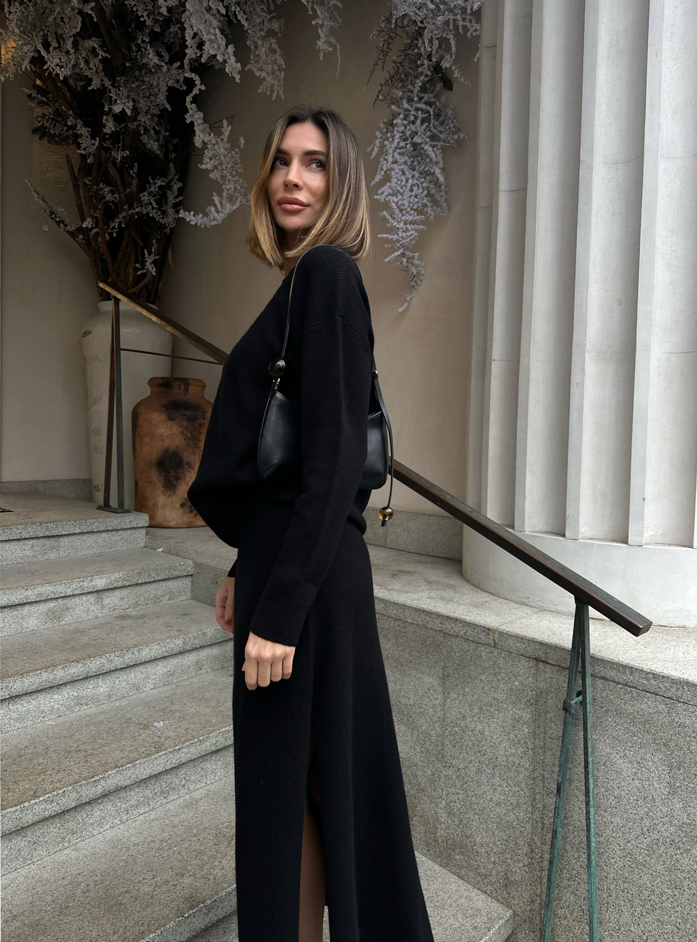 Юбка ALESSANDRA с разрезом, чёрный