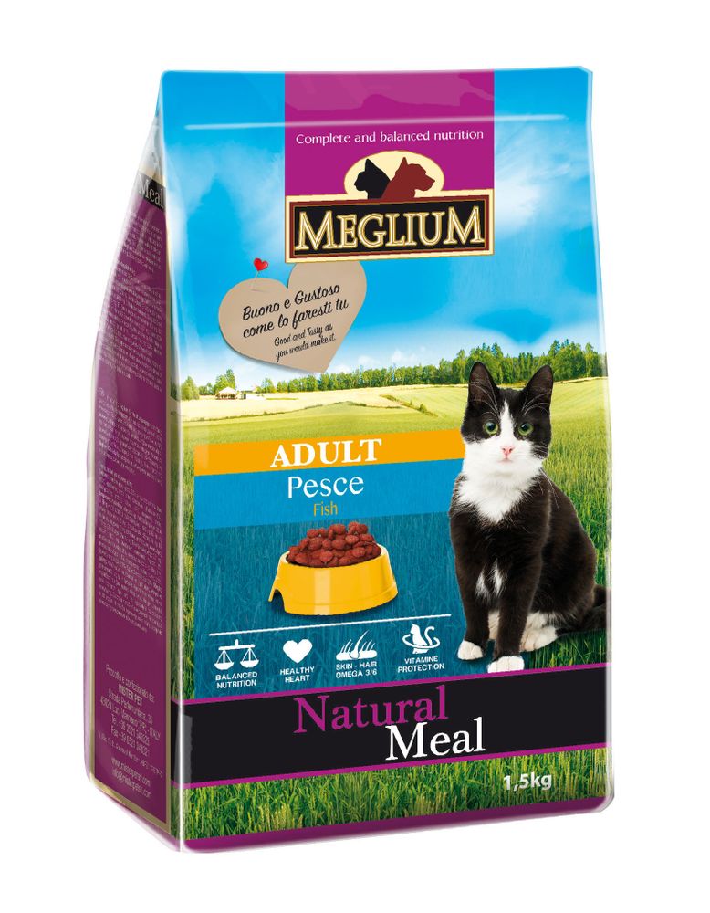 Сухой корм Meglium Adult для кошек с чувствительным пищеварением рыба 1,5 кг