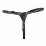 Черные кожаные трусики со штырьком (Размер: S-M-L) (Цвет: черный)