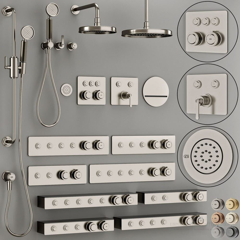 Термостат Gessi HI-FI, однорычажный, до 2-х функций одновременно, встраиваемый, цвет Chrome
