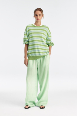 ZARA X BENITO ANTONIO СВИТЕР ИЗ СМЕСОВОГО ХЛОПКА, ЗЕЛЕНЫЙ