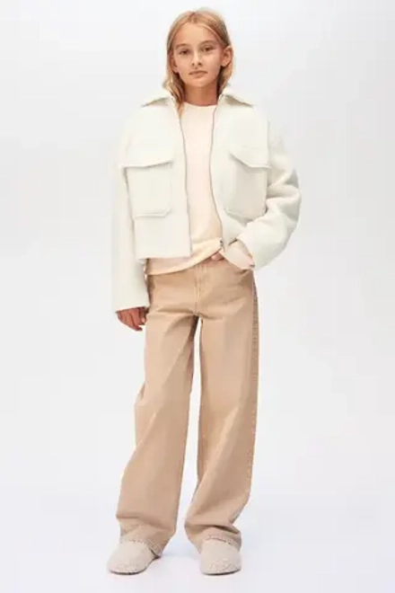 H&M Куртка-рубашка из фетра, белый