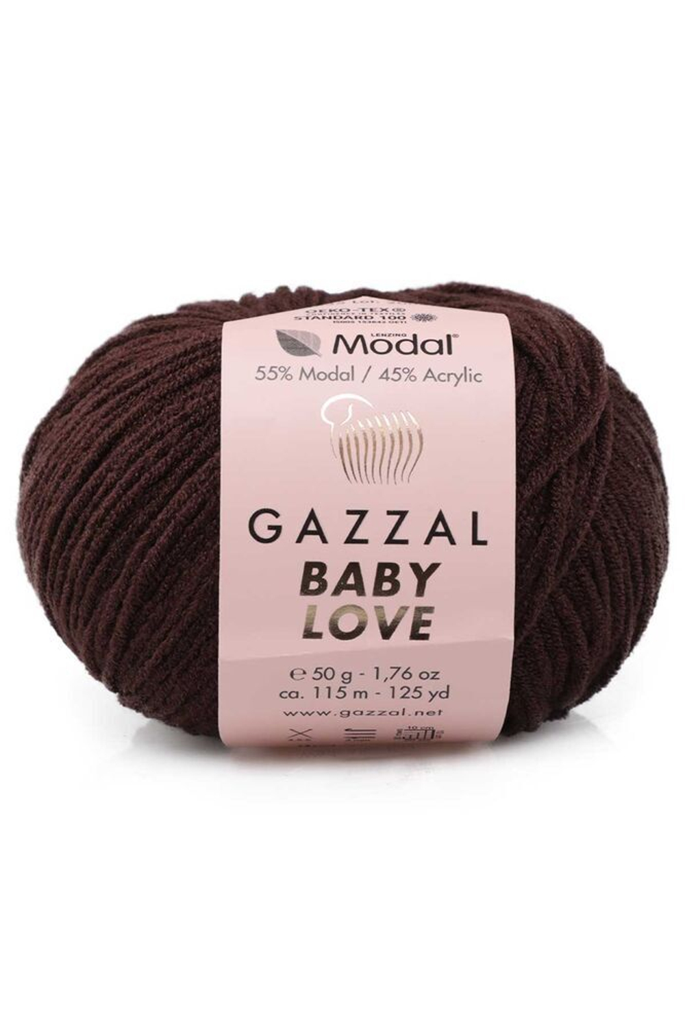 Пряжа GAZZAL Baby Love 50 гр. 115 м цвет 1635 состав: 55% Модал, 45% Акрил