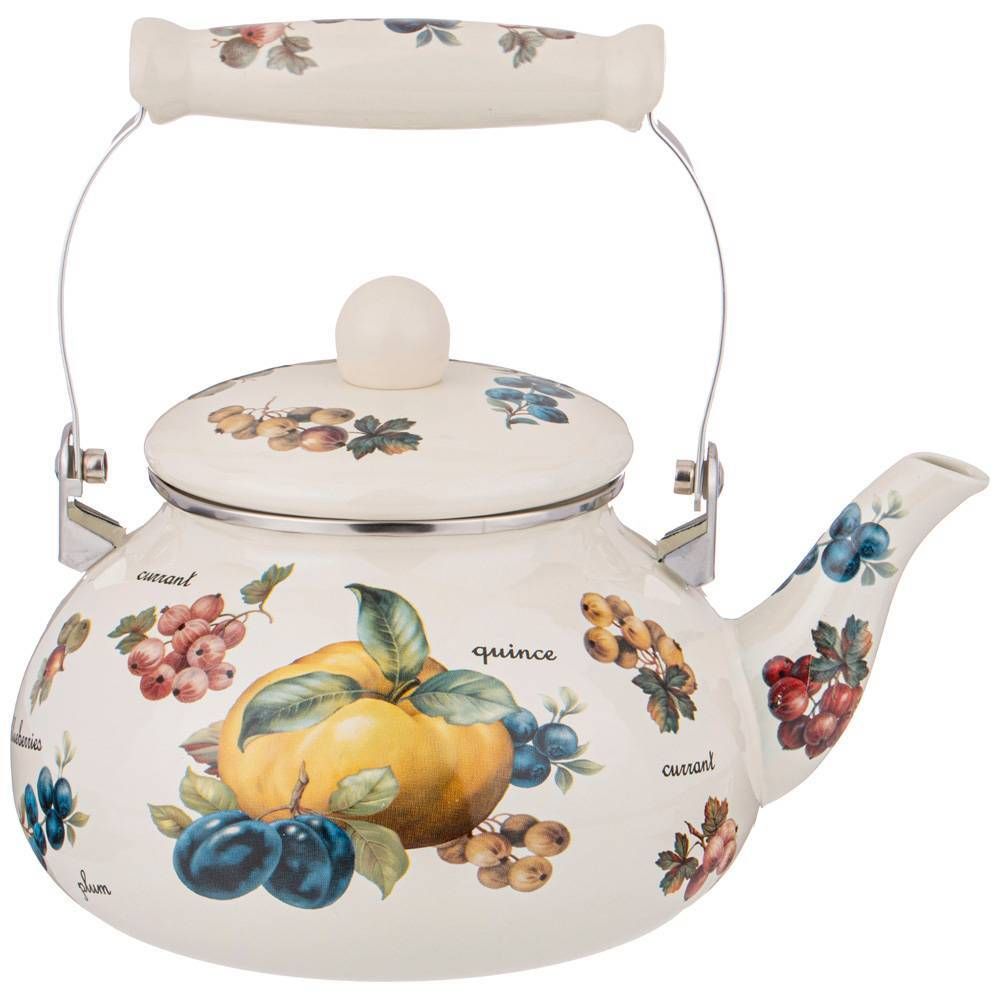 ЧАЙНИК AGNESS ЭМАЛИРОВАННЫЙ СЕРИЯ "ФРУКТЫ" 2,5 Л