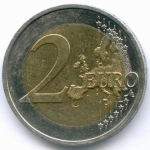 2 евро 2007 год (D). Германия. 50 лет подписания Римского договора. Биметалл XF