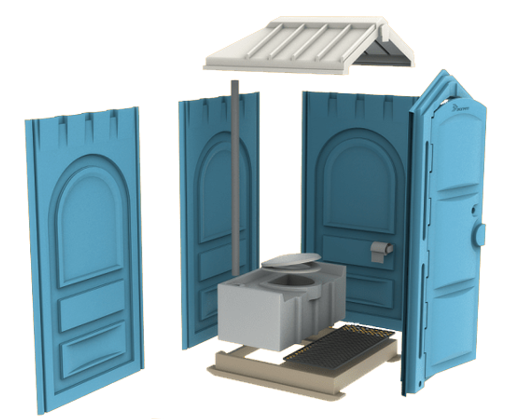 Мобильная туалетная кабина Стандарт ECOGR Экогрупп(1200x1100x2200см;75кг;зеленый) - арт.560149