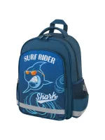 Рюкзак ПИФАГОР SCHOOL, 1 отделение, 3 кармана, "Shark attack