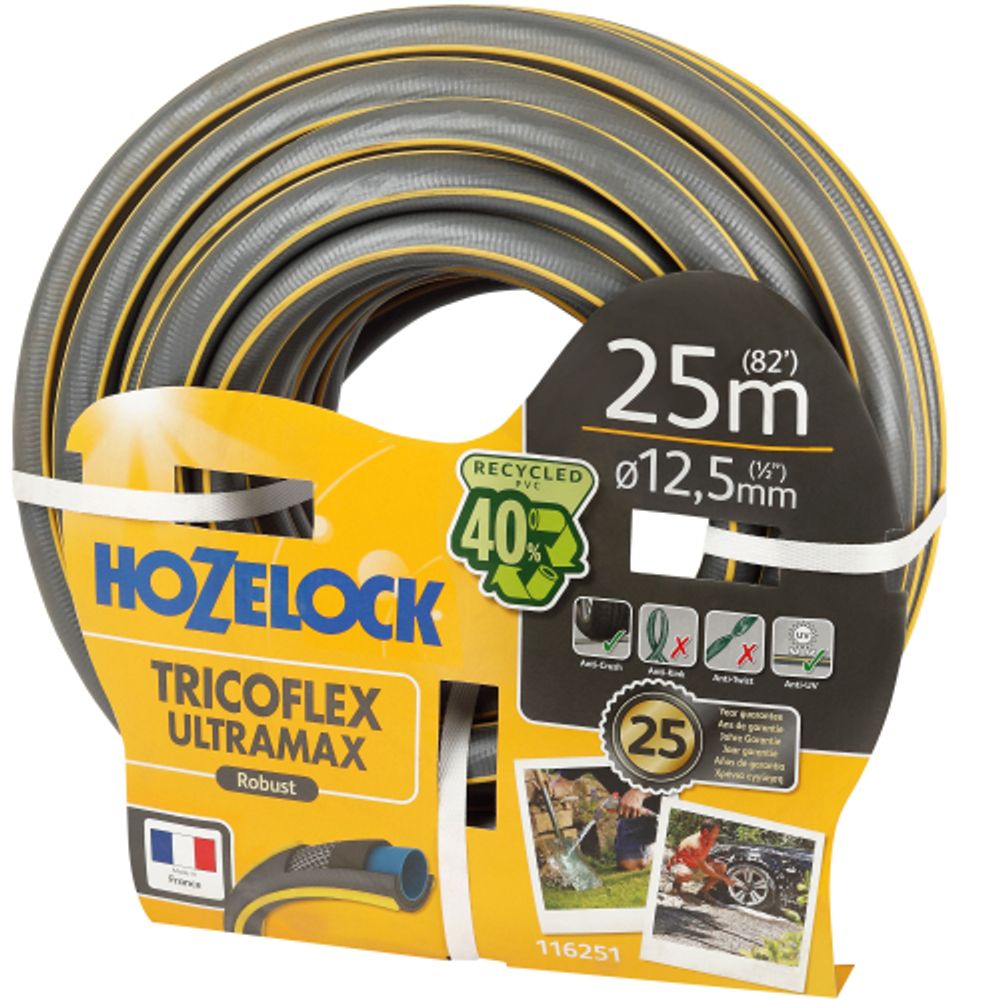 Шланг для полива HoZelock 116241 ПВХ армированный TRICOFLEX ULTRAMAX 12,5 мм 25 м | HoZelock