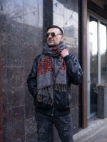 Шарф теплый с этно орнаментом