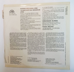 Винтажная виниловая пластинка LP Olivier Messiaen Ferdinand Klinda La Nativite Du Seigneur (Чехословакия 1967)