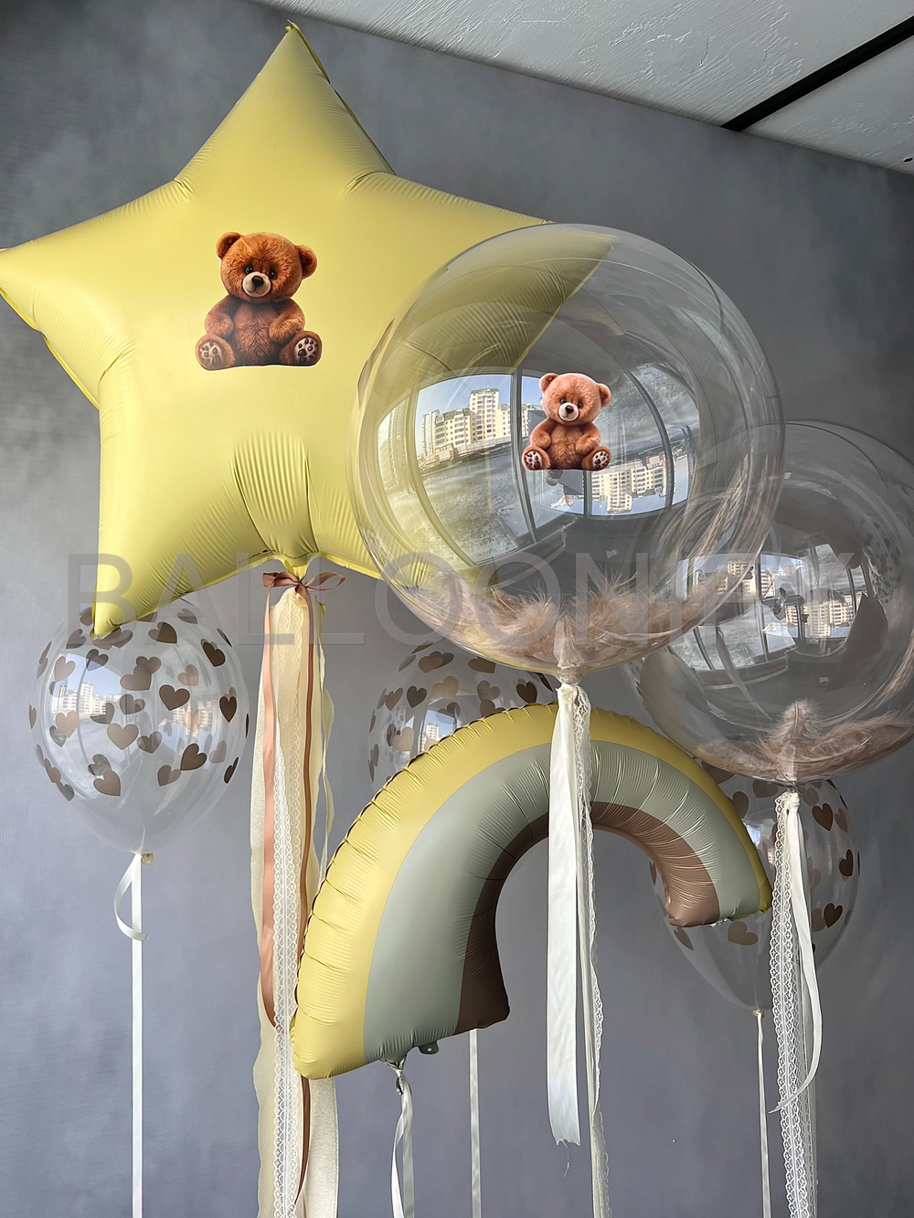 Набор шаров "Мишка" + звезда