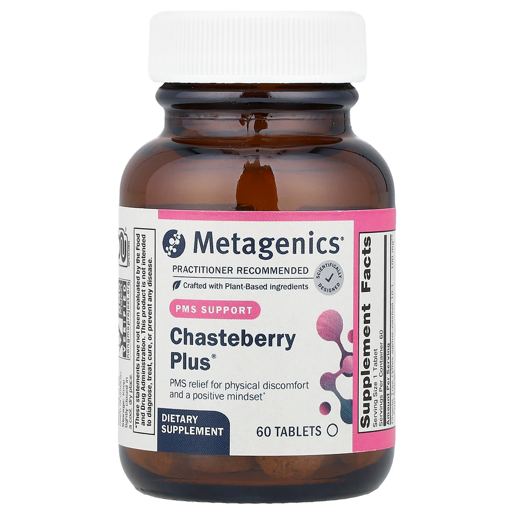 Metagenics, Chasteberry Plus®, добавка для поддержки ПМС, 60 таблеток
