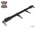 Черная металлическая распорка с кожаными ремешками и карабинами - 65 см. (Цвет: черный)