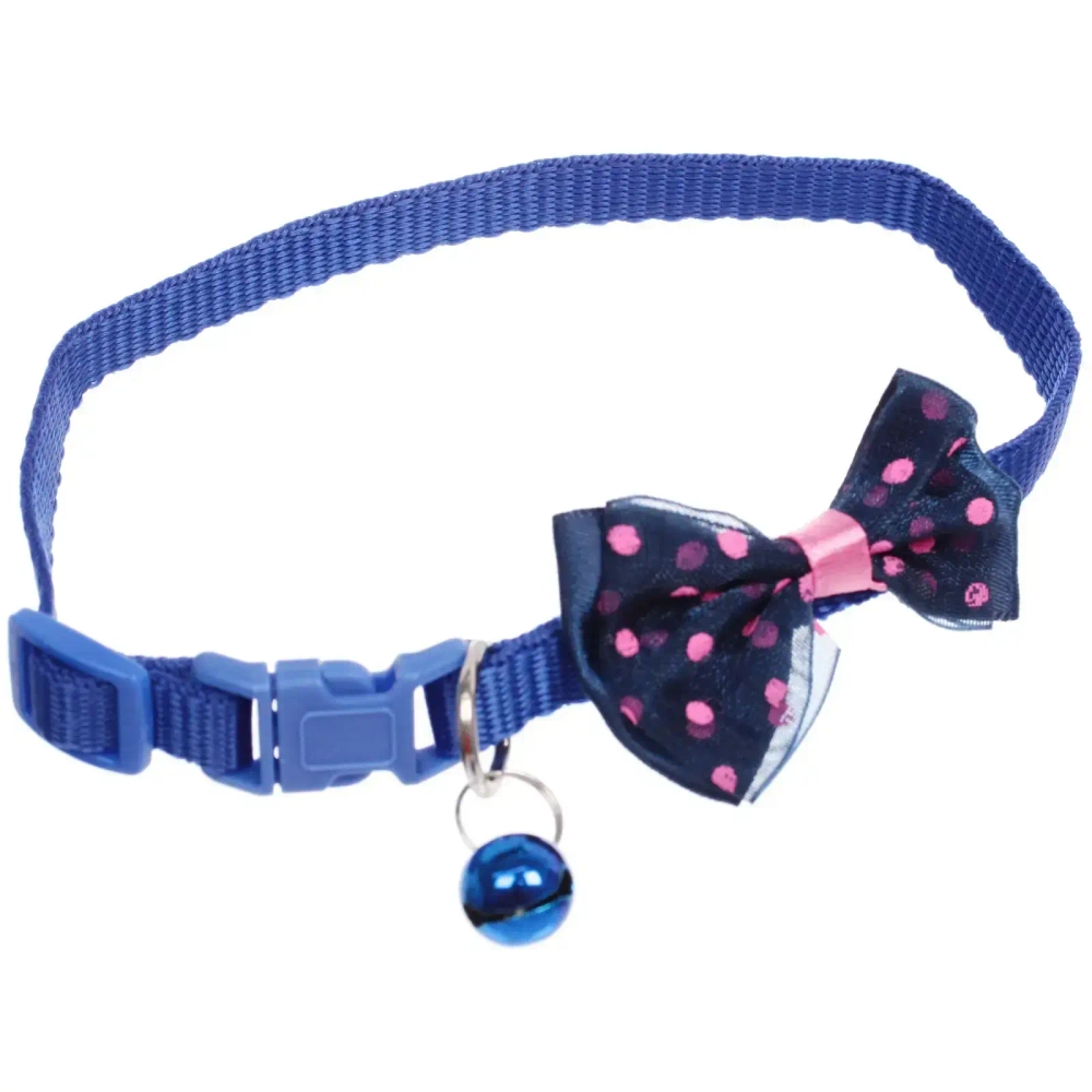 Ошейник с колокольчиком 1*19-32см «Zoo City-Бабочка» микс цветов (минивложение 12шт)
