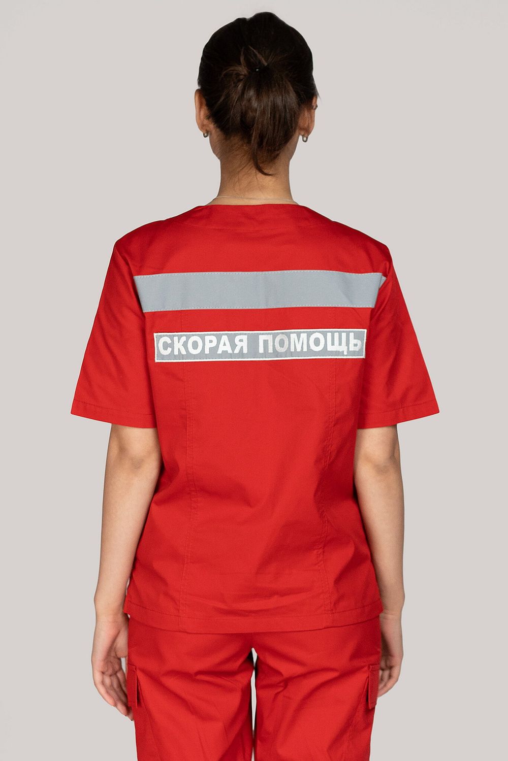 Топ летний женский Скорая помощь MedicLine (V-обр.) цв. КРАСНЫЙ