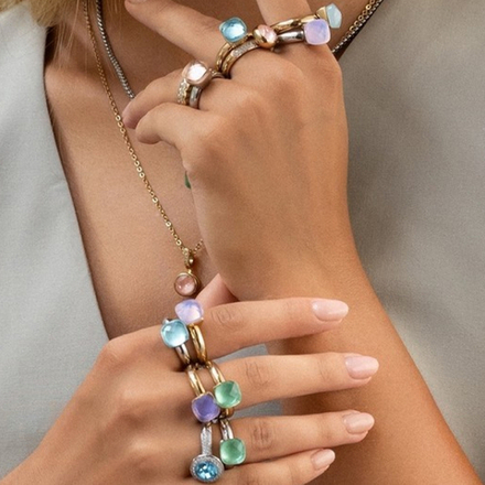 Кольцо Qudo Firenze Dark Rose Opal 17.2 мм 610093 R/RG размер 17,2