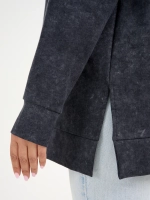 Кофта больших размеров оверсайз удлиненная без начеса теплая