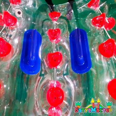 Бампербол "Прозрачный с красными держателями", ПВХ, диаметр 1,5 м