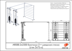 Биотонус-2+шведская стенка (стек 2х75кг)