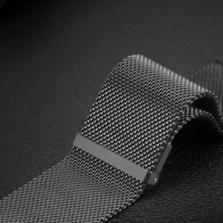 Ремешок из нержавеющей стали серого цвета (Gun-grey) от Dux Ducis для смарт часов Samsung Galaxy Watch 8 (40 и 44мм), серия Milanese Series (миланская петля)