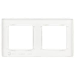 Рамка для розеток и выключателей ЭРА Серия 12 12-5002-01М на 2 поста, белый матовый
