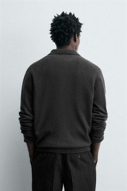 ZARA КАРДИГАН ИЗ СМЕСОВОЙ ШЕРСТИ - LIMITED EDITION, АНТРАЦИТОВО-СЕРЫЙ