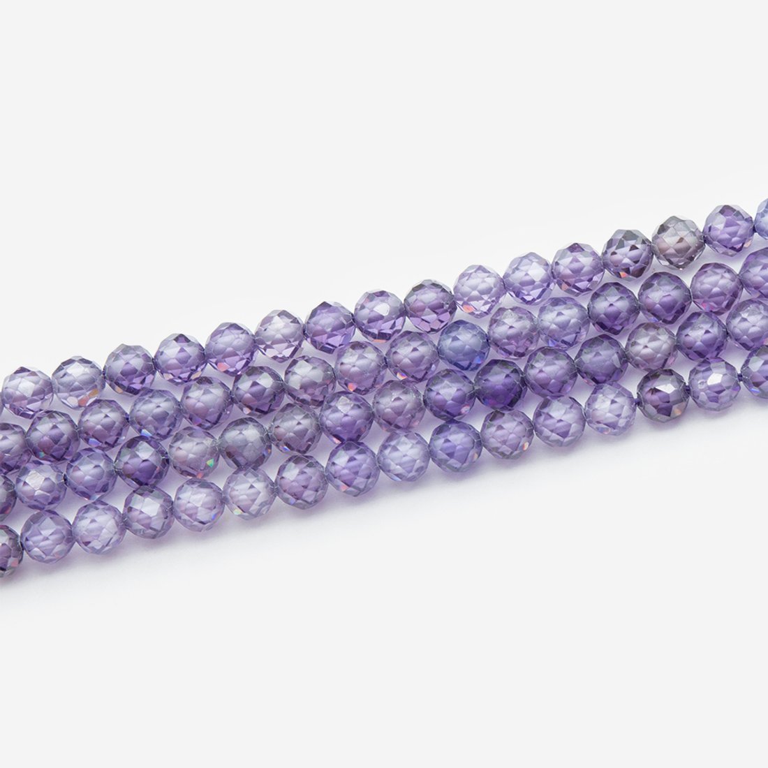 Фианиты, оттенок "Лаванда", 4мм, шар, микроогранка