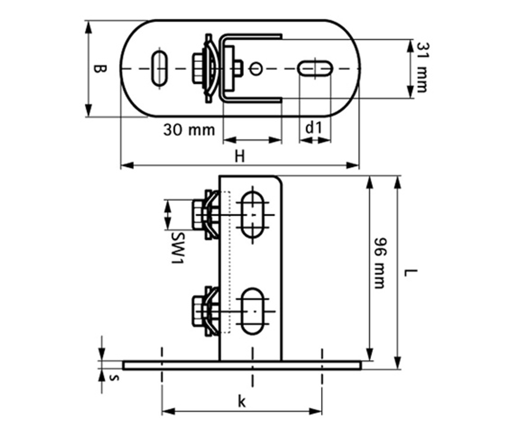 BIS RapidRail Держатель профиля WM0-30