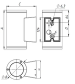 Светильник JIMMY LED 2х6W D30 840 BL 198х102х152мм  СТ
