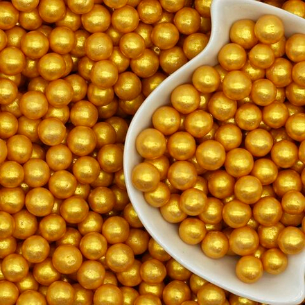 Посыпка кондитерская «Шарики 7 мм» (золото, 500 гр)