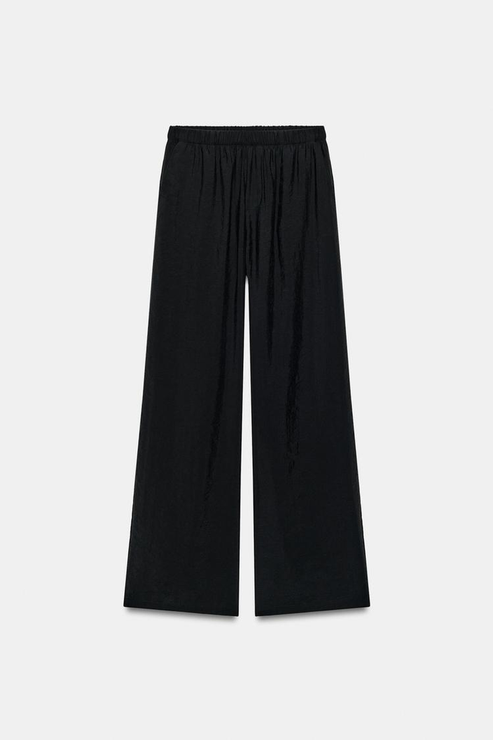 ZARA ЛЕГКИЕ БРЮКИ В ПОЛОСКУ, ЧЕРНЫЙ