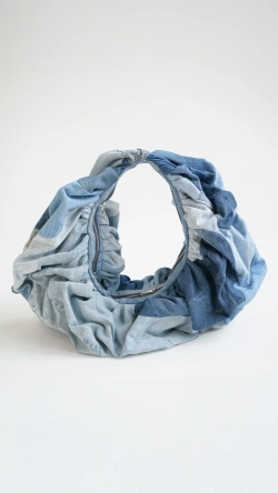 Сумка-рюша, голубая